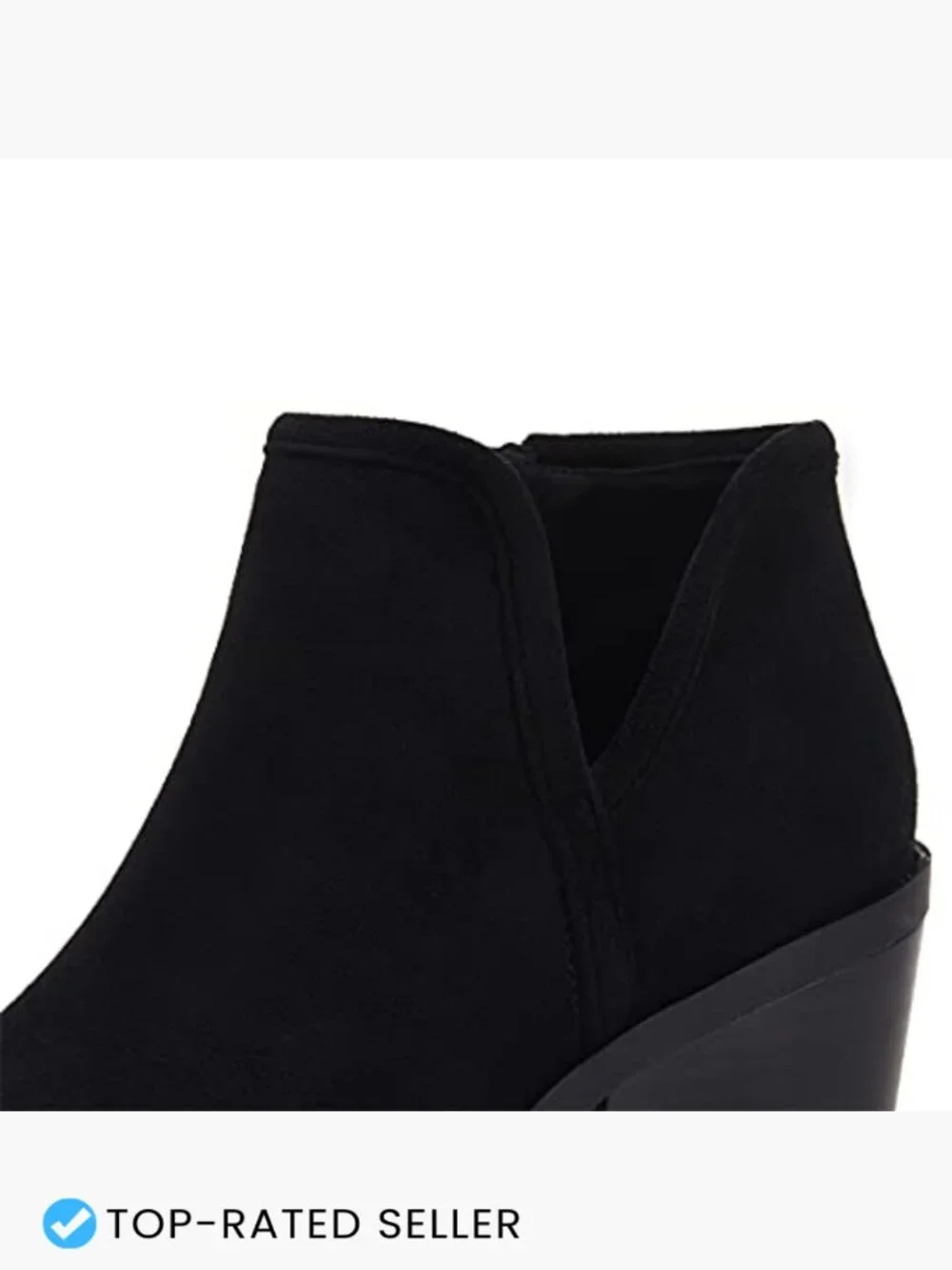 Chunky Stacked Heel Ankle Booties Faux Suede Slip On Side Zipper Casual Western